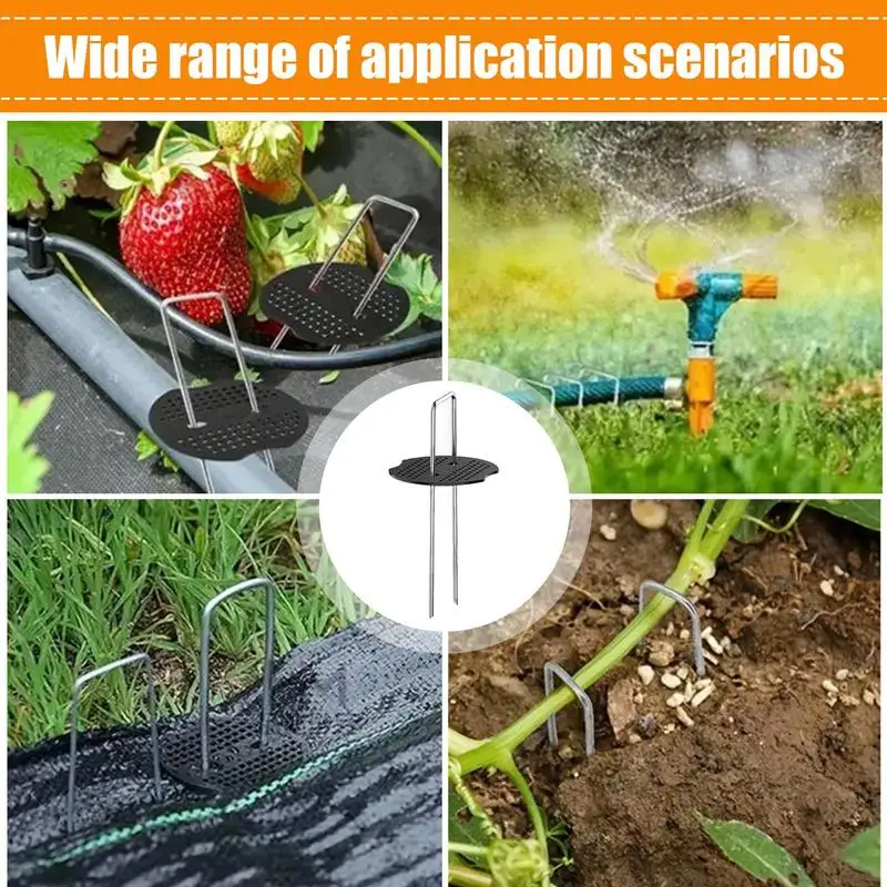 Picchetti da giardino Set di graffette per paesaggi picchetti per tende a forma di U perni a U per impieghi gravosi perni per paesaggi in tessuto antiruggine perni per zolle