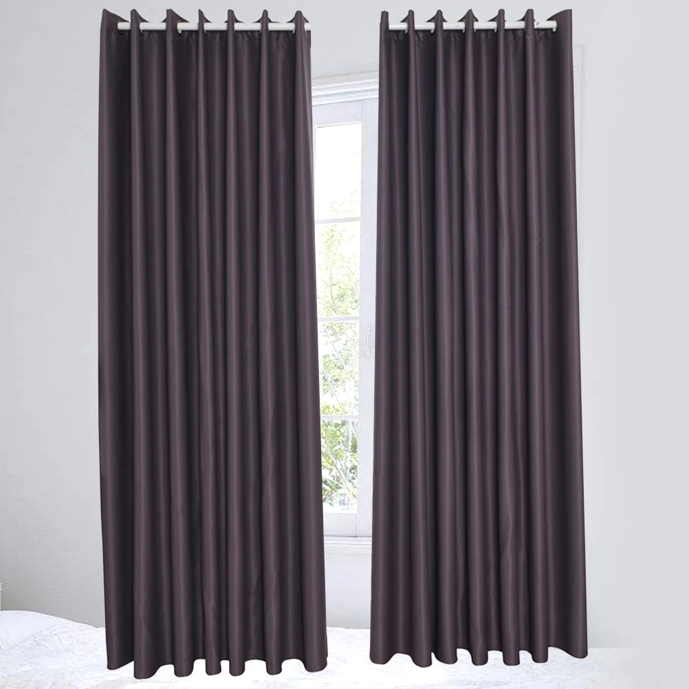 

2pcs Decorative Curtain Fashion Blackout Curtain Stylish Window Curtain for Home Living Room Bedroom - Dark Grey (213x132cm, Per