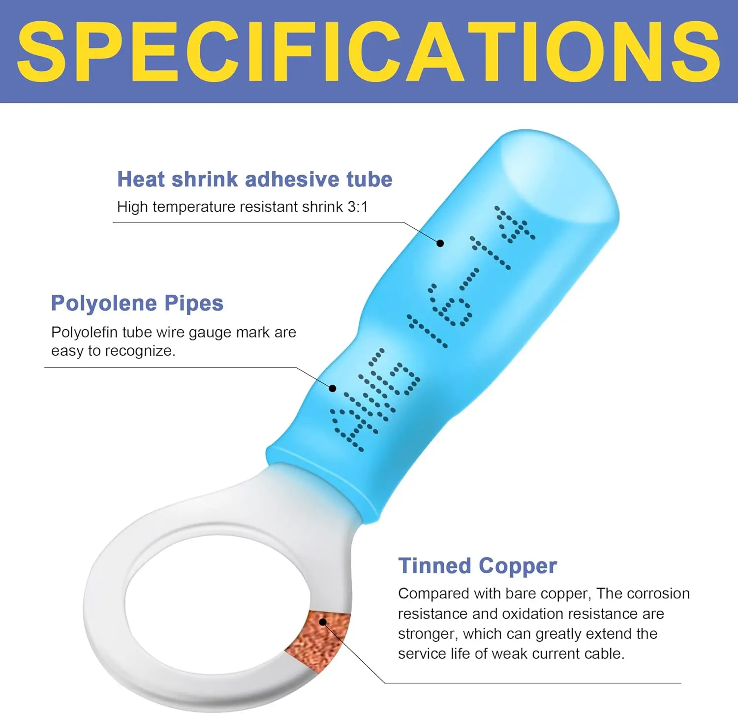 مجموعة موصلات الانكماش الحراري مع أداة تجريد الأسلاك البحرية 280 قطعة AWG 22-10