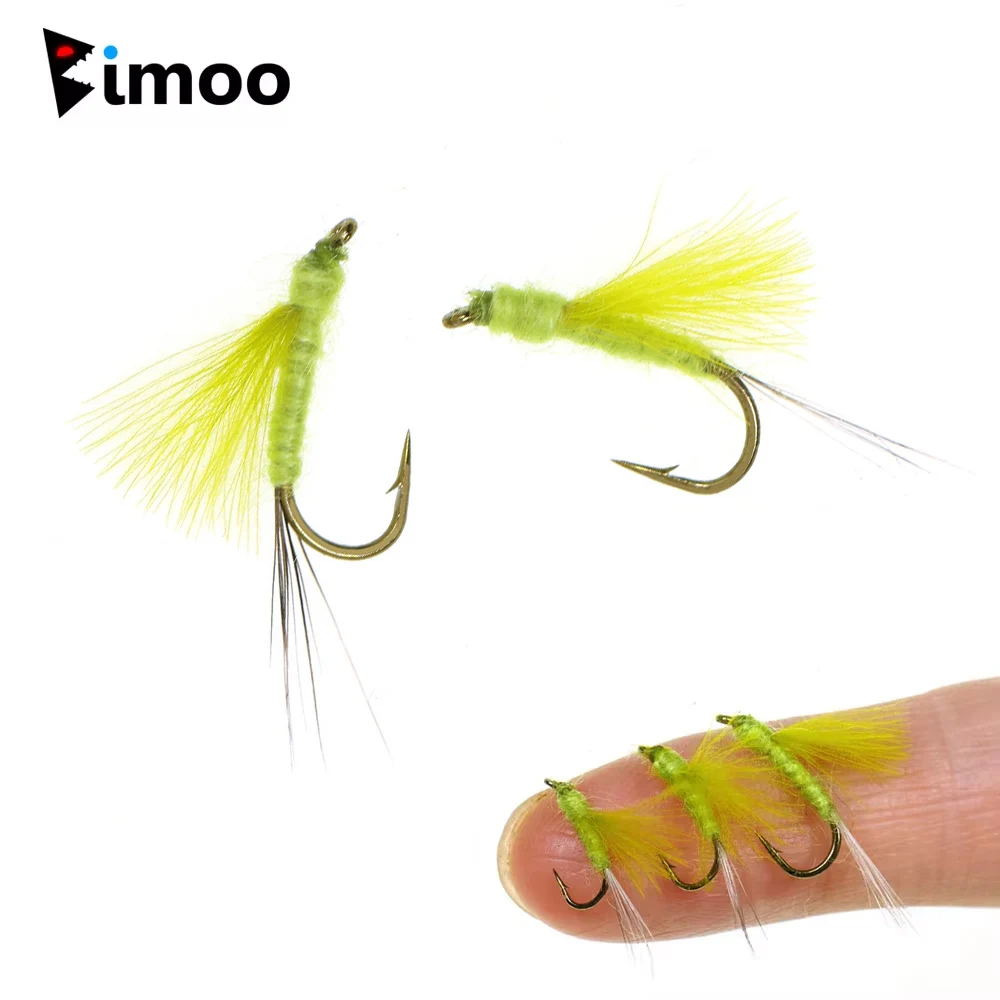 Bimoo 6 Piezas # 12 # 14 # 16 CDC Feather Wing Mayfly Natural Soft Hackle Dry Fly Rocky River Trout Grayling Perch Fishing Flies Lures