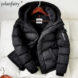 2024 Donsjack Heren Winterjas Heren Outwear Heren Heren Jassen Korte Warme Capuchon Casual Mode Winddichte Overjas Jaqueta Fcy