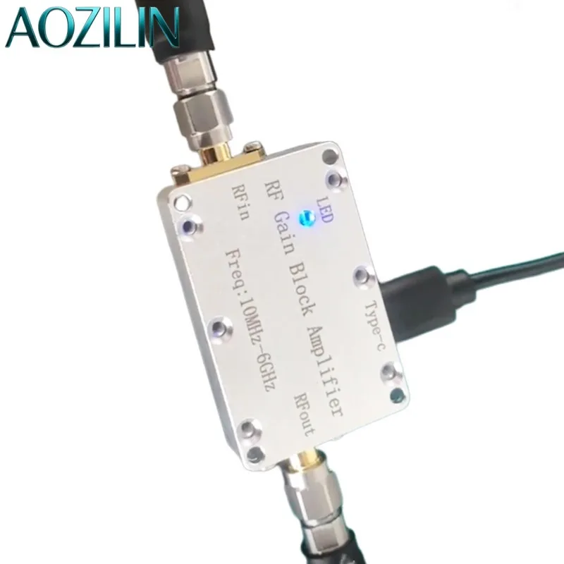 AOZILIN High Gain RF Receiver Driver Amplifier 10M‑6GHz 10‑20‑30‑40dB Gain Module For Radio Frequency Testing Project Spare Part