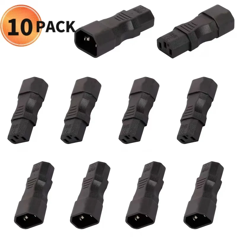 （10 PACK）IEC 320 C14 to C13 straight adapter, IEC C13 to C14 180 degree adapter,10A 250V,Cables & Connectors Power Adapter