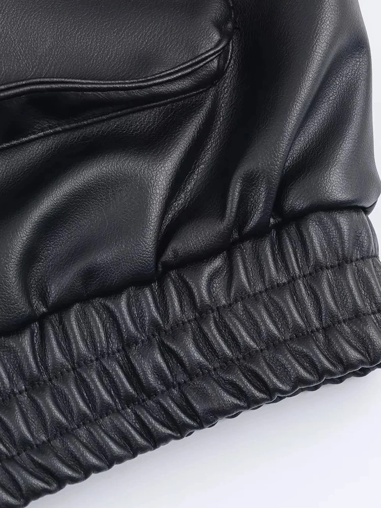 Nuova giacca in pelle da donna collo in pelliccia staccabile manica lunga giacca con cerniera High Street cappotto corto Lady autunno nuovo capispalla