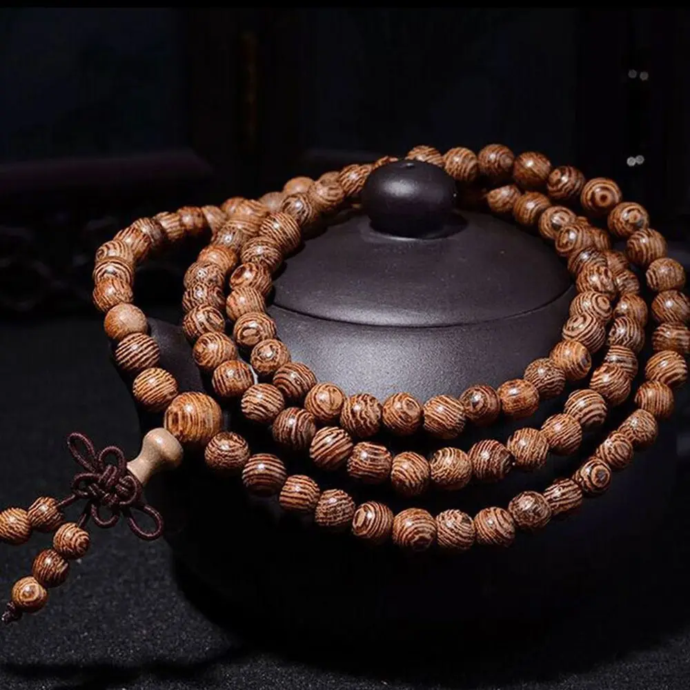 NEW Hot Sale Beads Tibetan Buddhist Wooden Wenge Buddha Rosary Prayer Beads Mala Bracelet