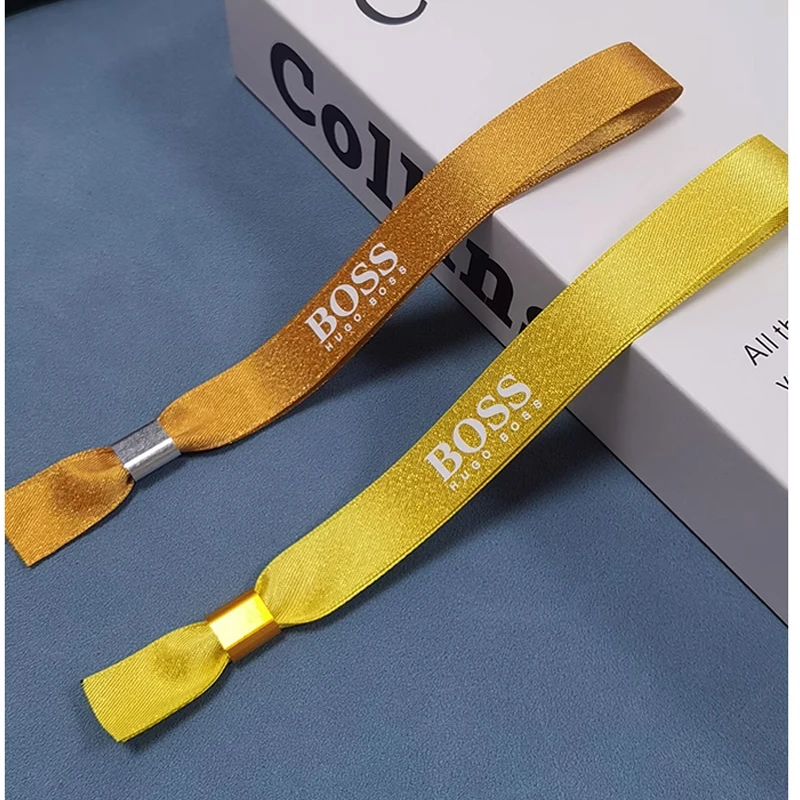 3D printing Customized gold thread Satin Wristband, Custom Made Bracelet for Wedfest festival Party Favor,100 PCs