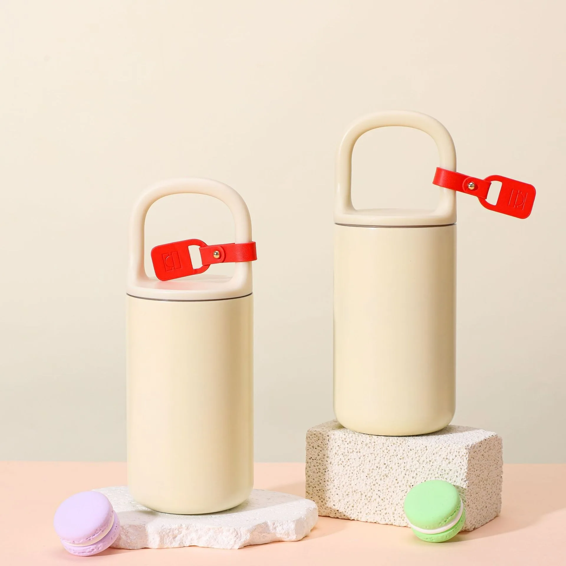 

400ml Women's Thermos Cup With Lifting Handle,Double-layer Stainless Steel Drinkware,Birthday Gift,Portable Thermal Water Bottle