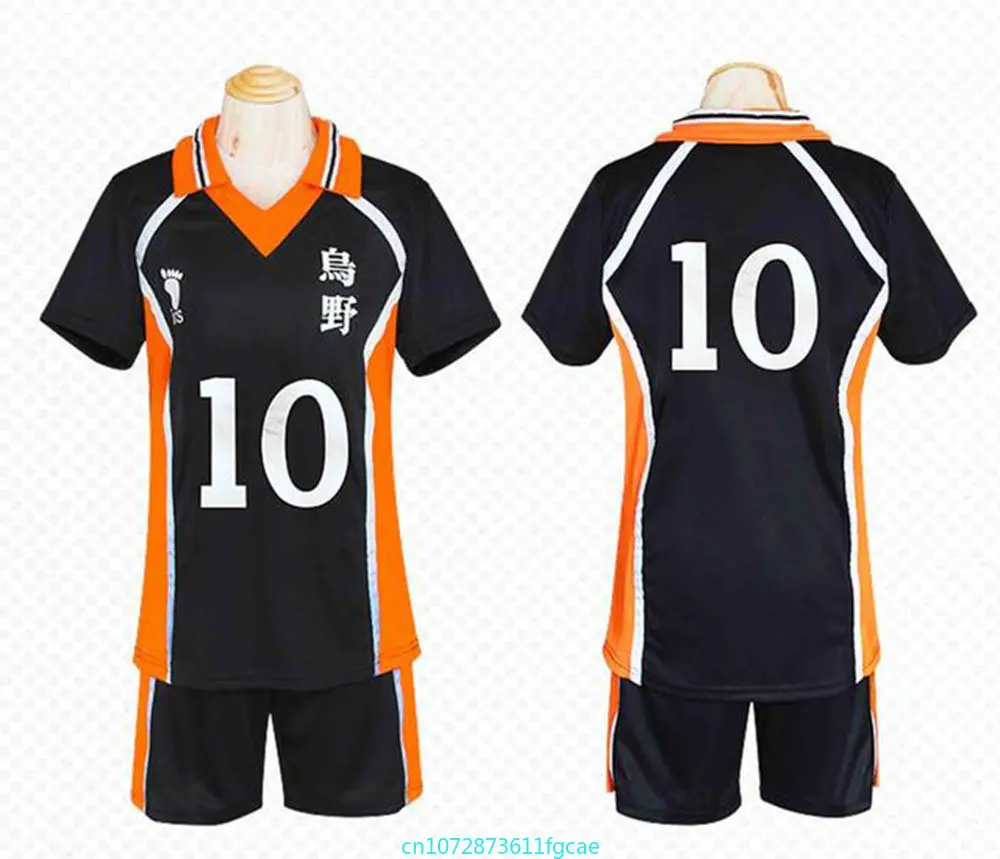 Disfraz de Anime Haikyuu Karasuno, disfraz de escuela secundaria Hinata Shyouyou Nekoma, ropa deportiva de voleibol escolar, conjunto de rodilleras,