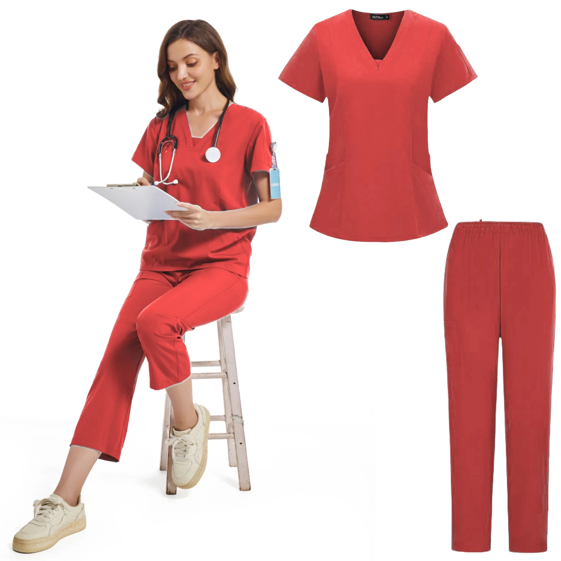 Comodi vestiti operatori scrub medici Joggers uniforme medica Las Mujeres Spa Salon uniforme abiti da lavoro camicetta ospedaliera