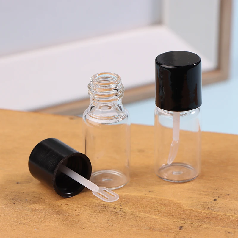 Botella de subpaquete de base líquida de 3ml, botellas de vidrio engrosadas, herramientas de subpaquete de cosméticos de viaje portátiles no frágiles