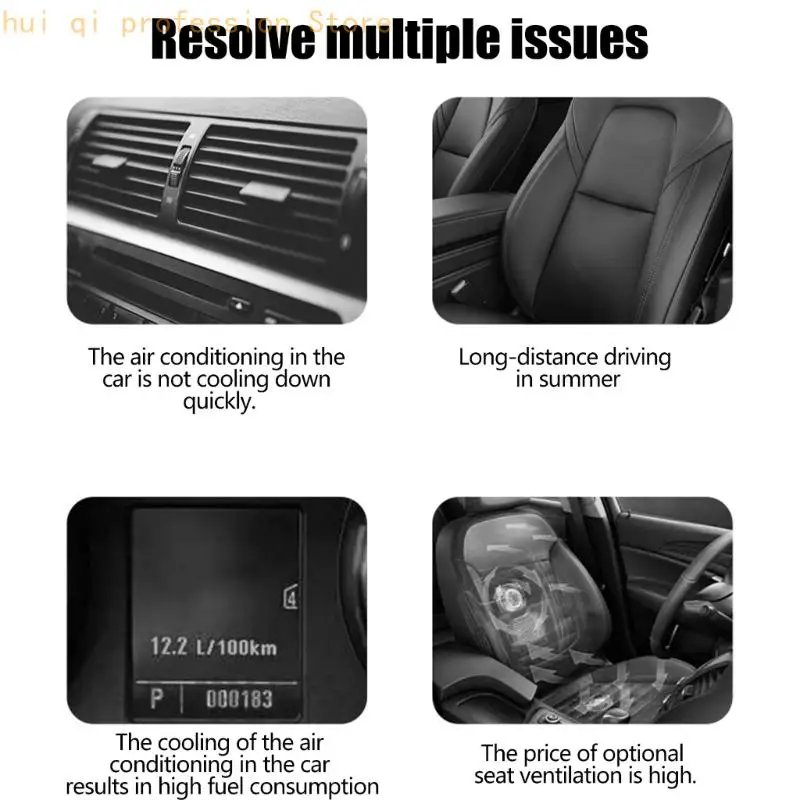 Car Air Circulator With Customizable Wind Direction And USB Type C Charging For Vehicles And Motorcycles H8WE
