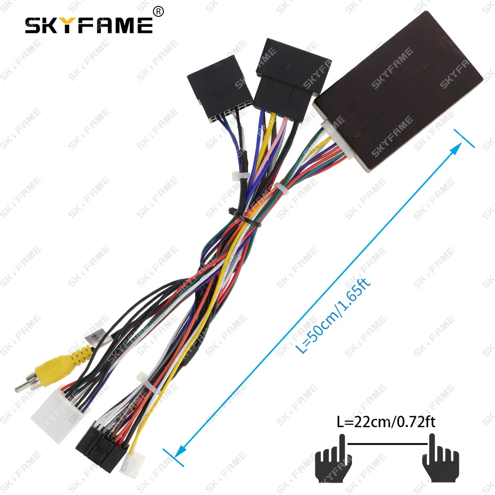 SKYFAME 자동차 와이어링 하네스 어댑터, Canbus 박스 디코더, 안드로이드 라디오 전원 케이블, Zotye T600 쿠페 OD-ZT-01, 16 핀