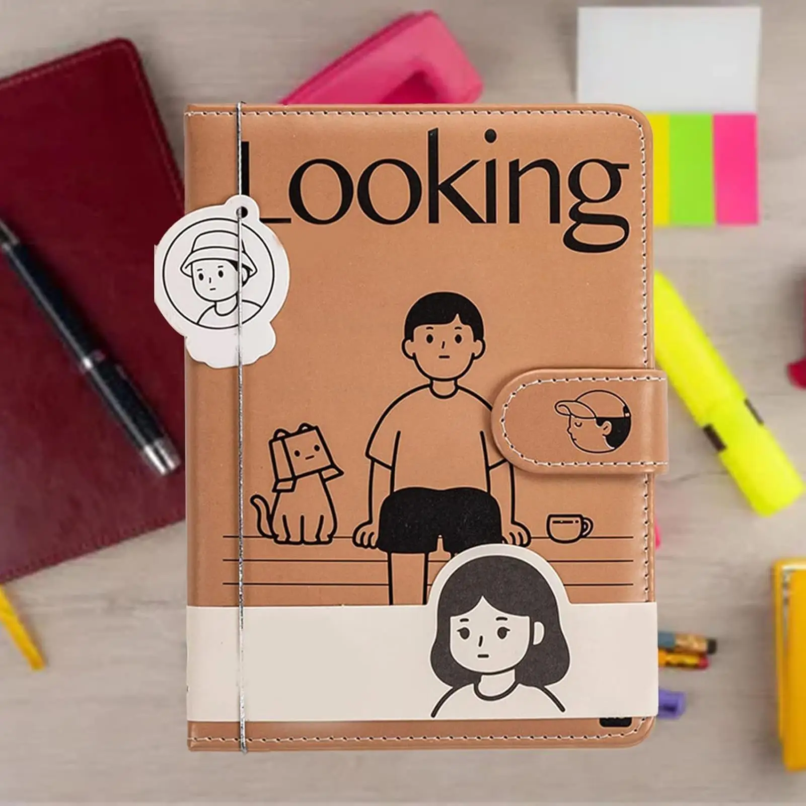 دفتر مذكرات كرتوني جميل، 96 ورقة، مجلة بإبزيم مغناطيسي، قرطاسية مدرسية للفتيات والنساء، عمل رسم يومي