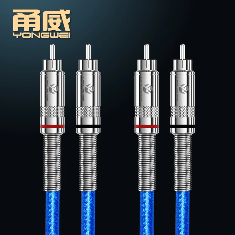 YONGWEI 1 Pair 2RCA to 2 RCA Male to Male Audio Cable Gold-Plated RCA Audio Cable for Home Theater DVD TV Amplifier CD Soundbox