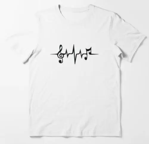 Music Note Heartbeat-Camiseta Premium 100%