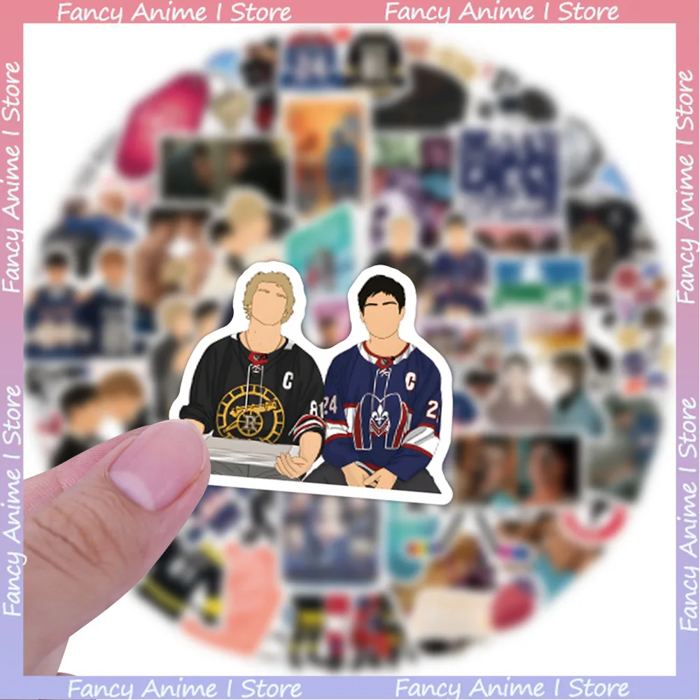 60 Adesivos Impermeáveis Aquecidos de Rivalidade Shane Hollander e Ilya Rozanov para Skate, Celular e Caderno DIY