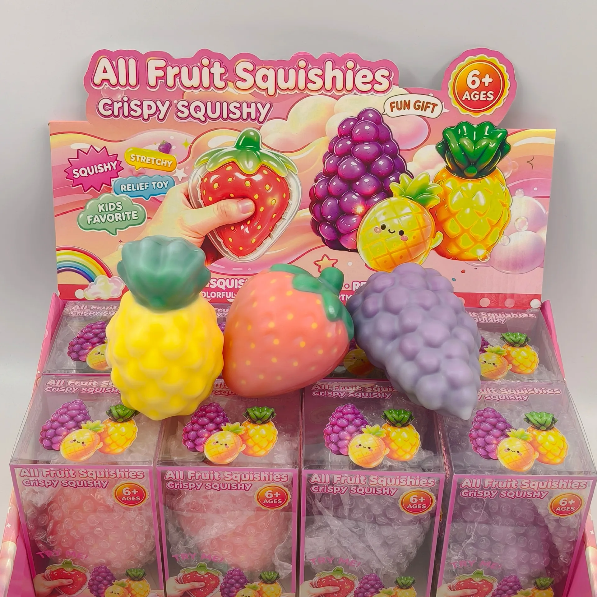 New Crunchy Realistic Fruit Series Squishy Toy, Pineapple Shape Stress Relief Squeeze Fidget Sensory Toy for Kids Adults