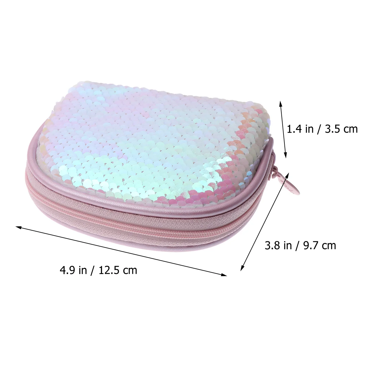 

2Pcs Glitter Coin Purse Cute 's Heart Wallet Zipper Small Portable Makeup Cash Change Purse for Women