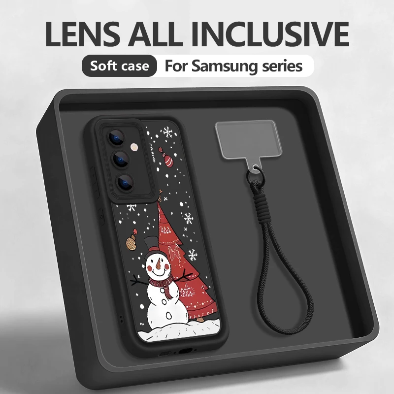 ثلج شجرة حمراء عيد الميلاد الحبل الحال بالنسبة لسامسونج S25 حافة S24 الترا S23 S22 S21 FE A17 A54 A15 A35 A55 A16 A36 A56 5G كابا #1