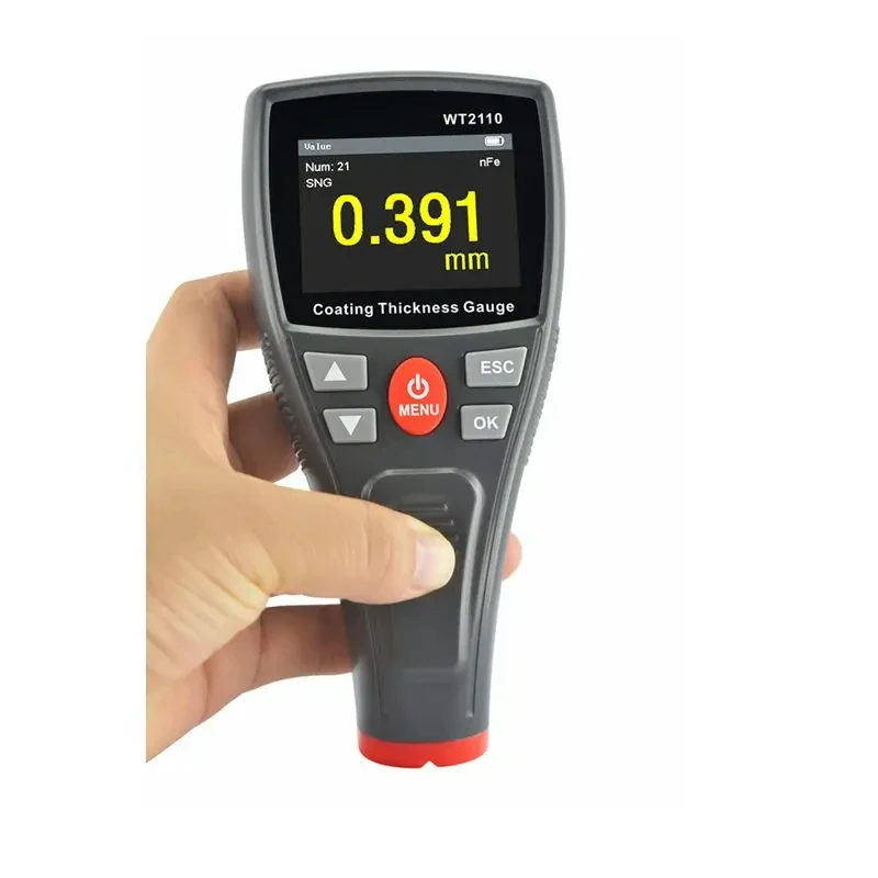 Digital Car Film Iron Thickness Gauge Color LCD 0-1500Um Fe/NFe Coating Painting Electroplate Measure Tools