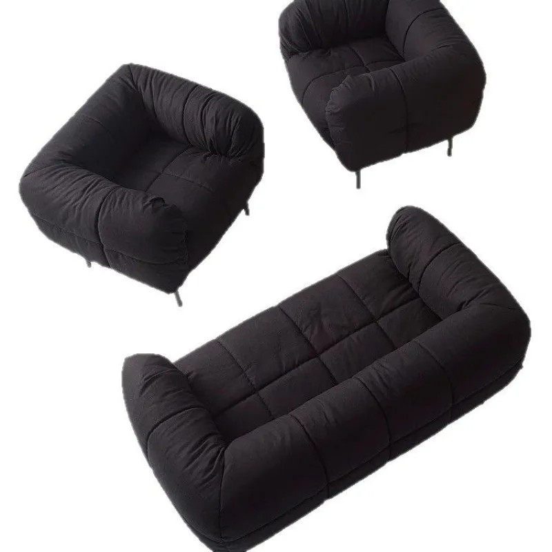 

Single sofa chair light luxury Nordic leather casual simple balcony living room designer