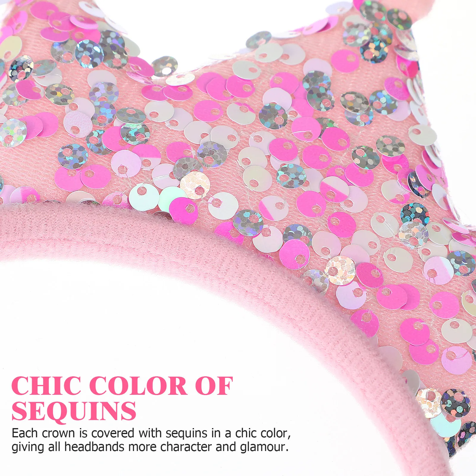 

12Pcs Girl Shiny Crown Hairbands Sequin Glitter Headband Party Hair Accessories for Kids Crown Headband Little Girl Headbands