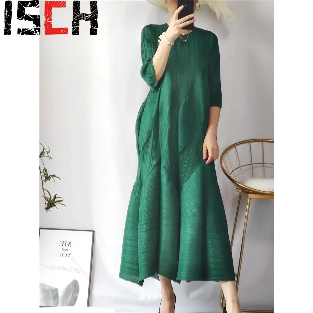 

Pleats Pleated Bud Dress Spring Summer Lantern Long Dress Plus Size New Loose Bud Dress Causal Elegant Aesthetic Clothes New2024