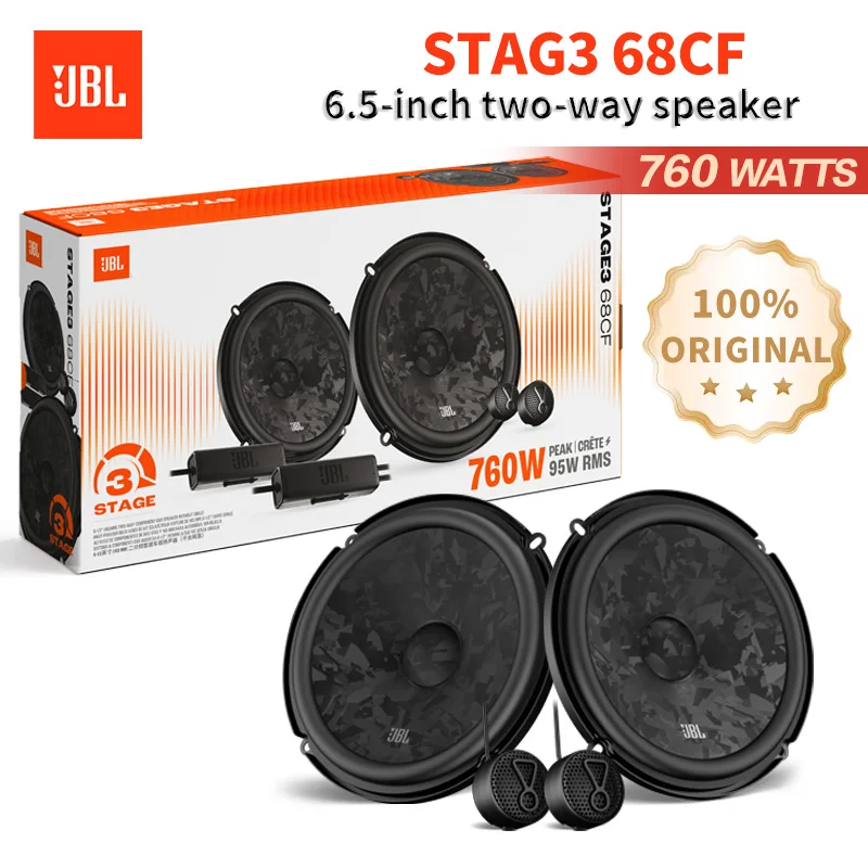 Alto-falante de áudio para carro JBL de duas frequências STAGE3 68CF com potência de saída de 760W, tweeter, subwoofer de médio alcance, produto original genuíno JBL.