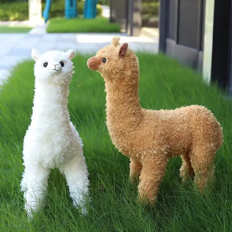 Soft Aplaca Plush Toys Stuffed Animals Lifelike Llama Cream Kawaii Alpaca Toys Doll Standing For boys Girls Birthday Gift