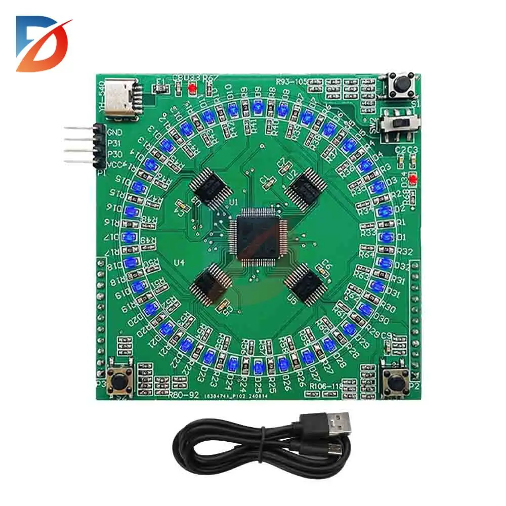 LQFP64 welding DIY kit Flowing light patch welding practice board kit Type-C 5V electronic teaching training circuit board