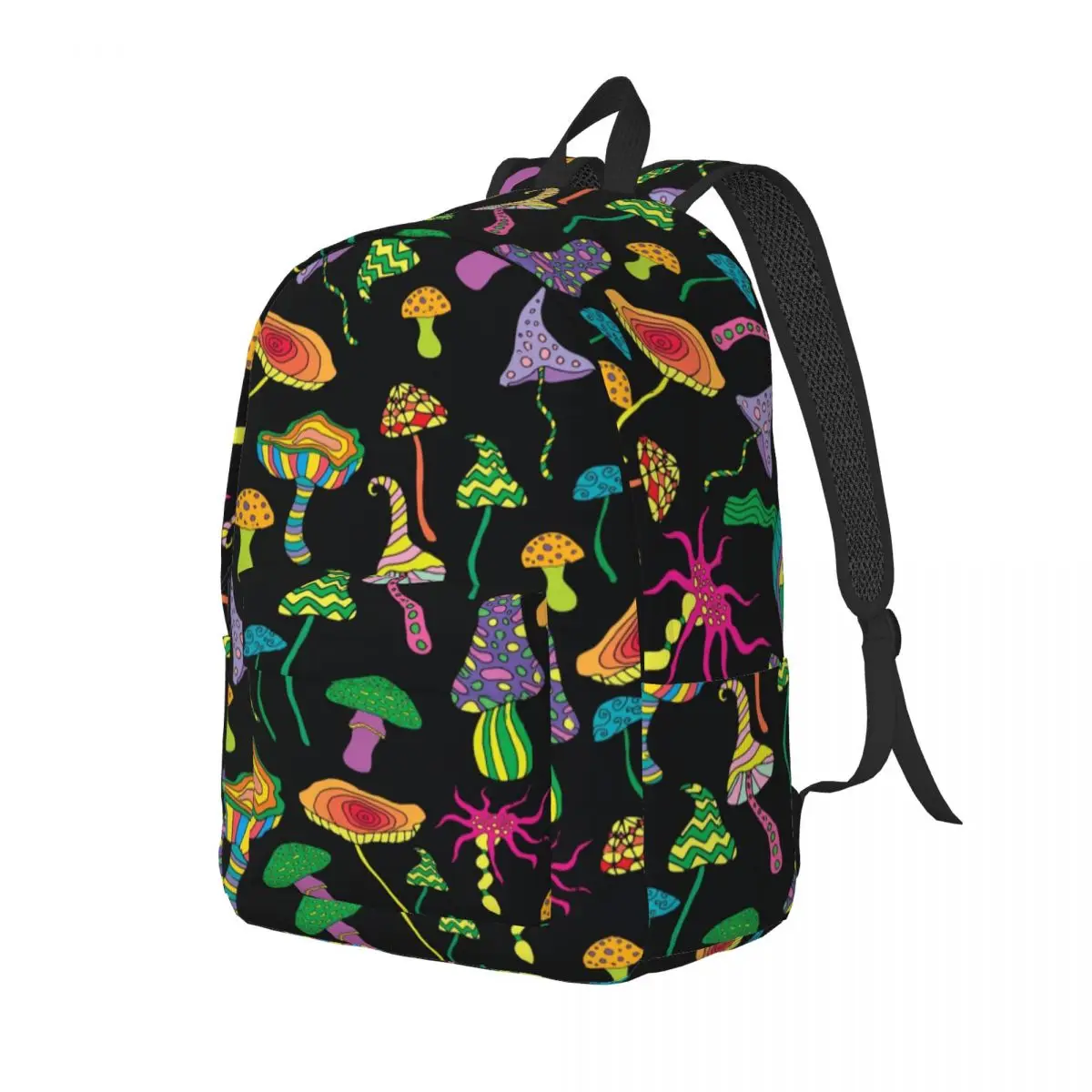 Magic Psychedelic Mushroom for Teens Student School Bookbag Fantasy Canvas Daypack Middle High College Lightweight