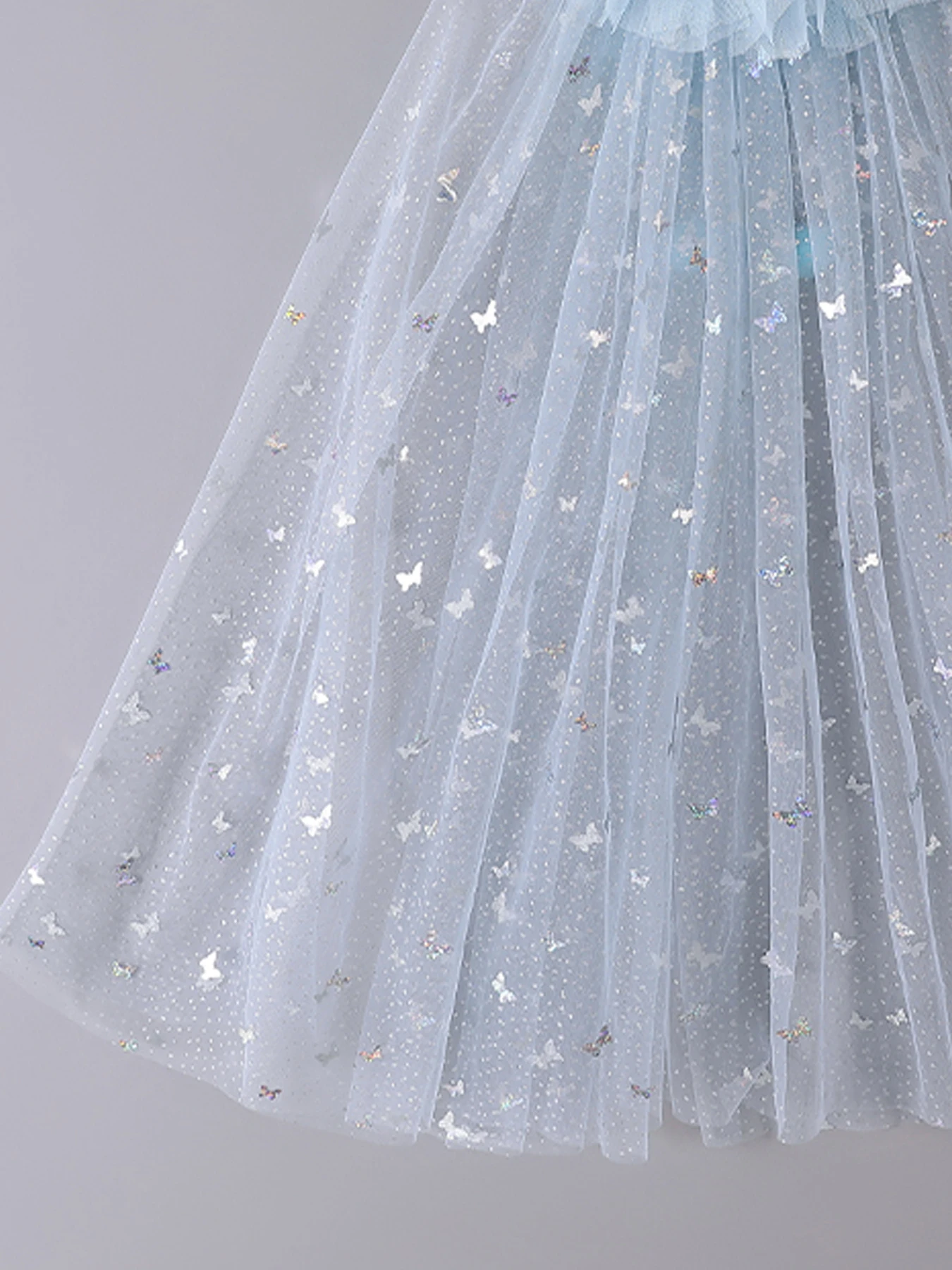 Summer Girl Princess Party Accessories Cloak Snow Queen Elsa Anna Costume Cape Rapunzel Sequins Tulle Halloween Mantle