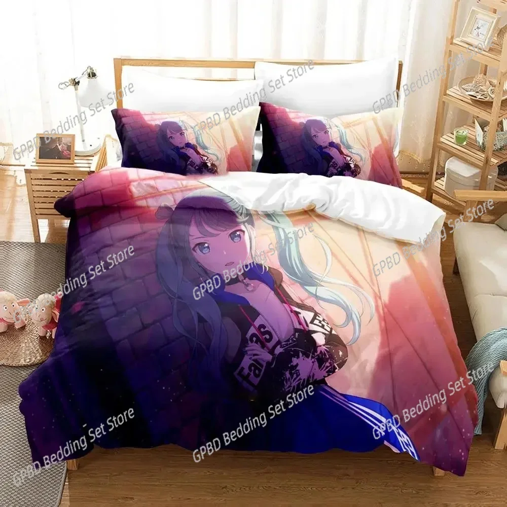 

Anime Hoshino Ichika Project SEKAI Comfortable Duvet Quilt Cover Pillowcase Bedding Set Children Bedroom Decoration Home Textile
