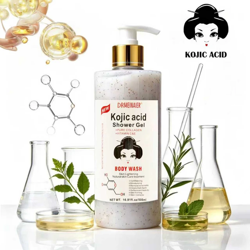 Kojic Acid Collagen Shower Gel 500ml Gentle Cleansing Exfoliating Vitamin C Radiant Even Skin Tone Moisturizing Smooth Skin Care