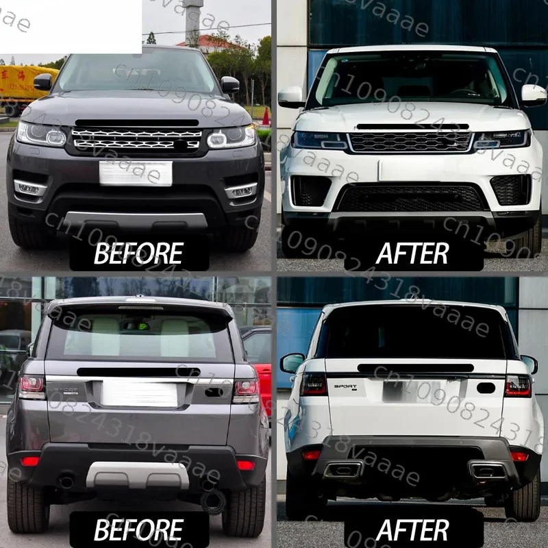 2022 New Den Body Kit for Range Rover Sport L494 14-17 Upgr to 2020 OEM PP+S Material Front+Rear Bumper with Fender Lamp