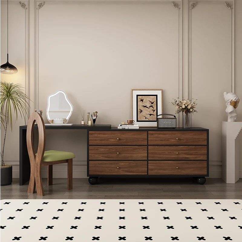 

Makeup Luxury Nordic Vanity Tables Stool Modern Cabinet Drawer Vanity Tables Bedroom Salon Wood Schmink Tisch Home Furniture