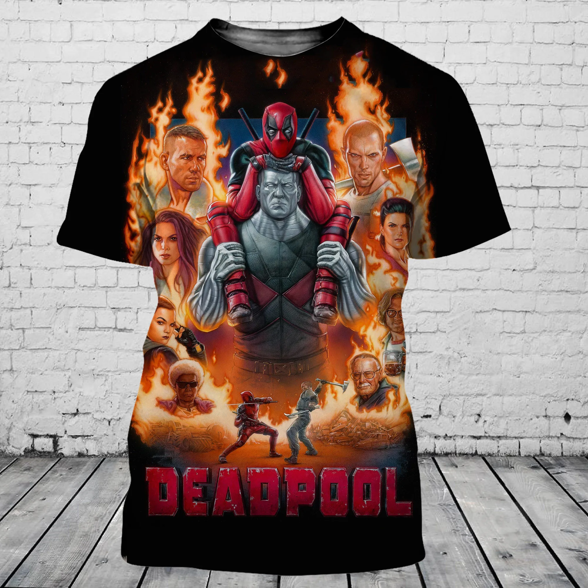 3D Print T-Shirt Summer Miniso Deadpool Men Women Short Sleeve Casual Style Casual Streetwear Tee Tops Cartoon