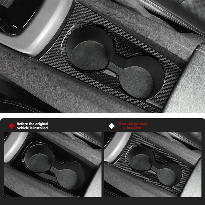 

A82E-Real Carbon Fiber Car Cup Holder Cover Water Accessory For Camaro 2010-2015 Interior Trim Sticker