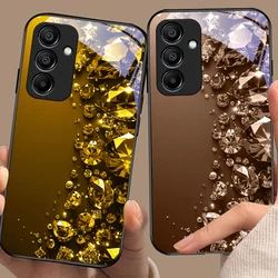 Full Diamonds For Samsung Galaxy A15 5G 54 4G 51 50 24 35 90 71 12 51 53 52S 80 22 34 Black Tempered Glass Phone Case