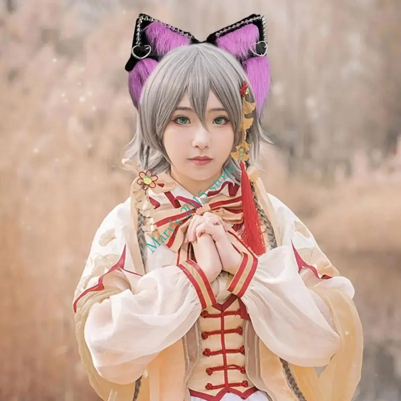e15f مصنوعة يدويا فورس الثعالب الذئب آذان رئيس الهالوين عيد الميلاد cosplay ملحقات الأزياء فروي آذان الشعر طوق