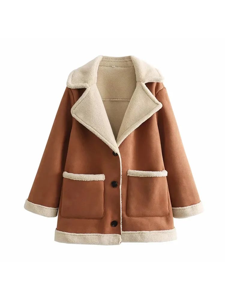 

Женские зимние винтажные женские теплые пальто, однотонные однобортные женские повседневные пальто с отложным воротником и длинными рукавами и карманами