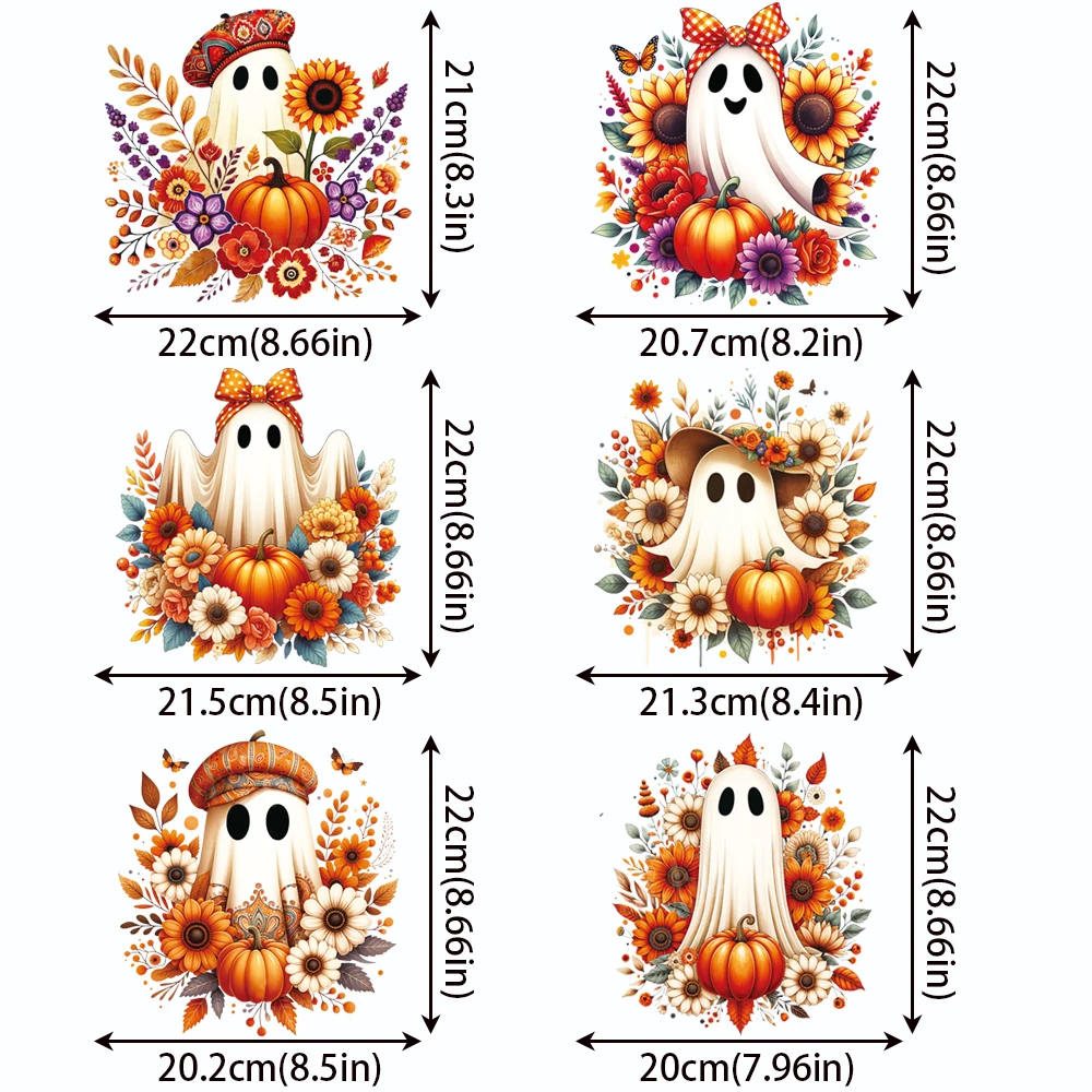 Halloween series plant flower imps heat transfer hot stamping paste suitable for DIY washable ironing accessories heat transfer