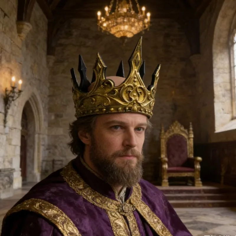 Le Cool Medieval King's Crown, European and American Style, Powerful Metal Texture, Halloween Cosplay Stage Prop