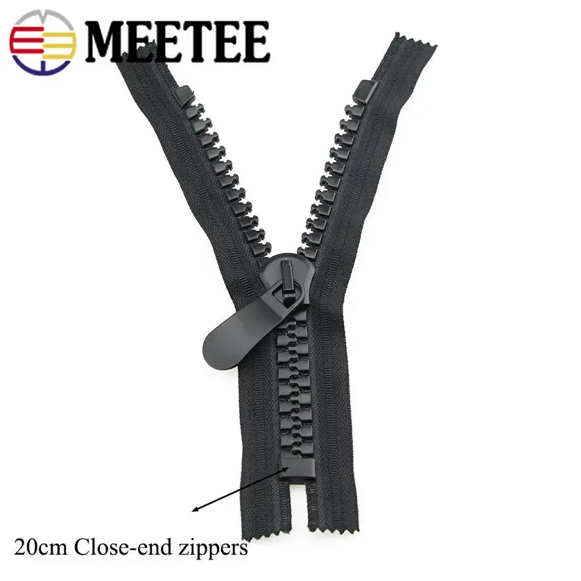 Meetee 20# Extra Large Resin Zipper Double & Single Slider Open-End Zippers for Sewing Down Jacket Tent Coat Garment Accessories