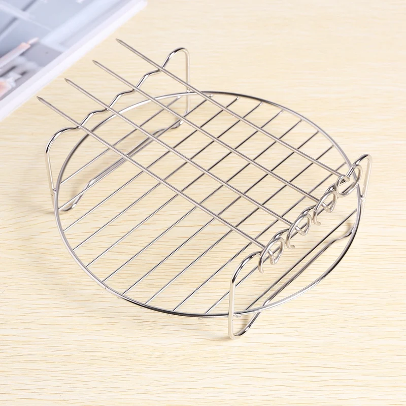 Double Layer Rack Accessory With 5 Skewers, For Airfryers