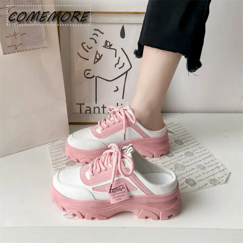 Women Shoes 2023 New No Heel Daily Casual Shoes Non-slip Lace Up Female Platform Shoes Plus Size Sneakers Women Zapatillas Mujer