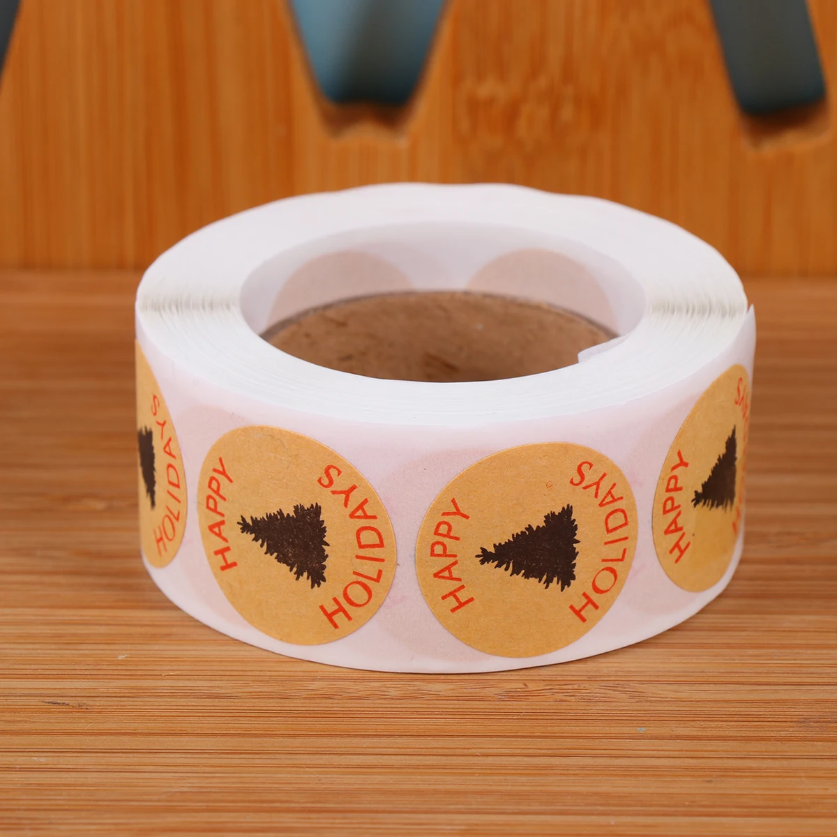 메리 크리스마스 스티커 선물 포장용 자체 접착 휴일 라벨 베이지 DIY 캔디 가방 비스킷 트리 노트북 어린이 선물