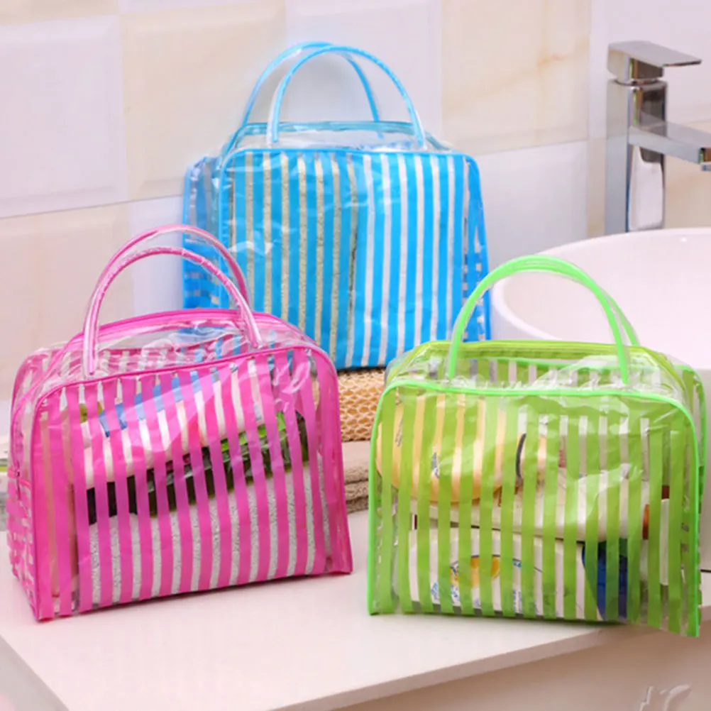 

3Pcs Clear Waterproof Travel Makeup Bag Toiletry ganizer Lipstick Storage Beach Jewellery Travel Pouch Essentials