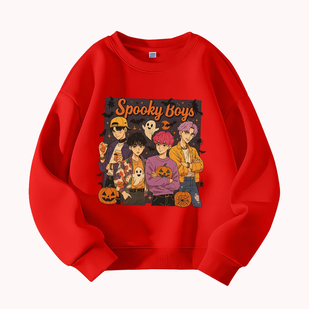 سويت شيرت جرافيك للأولاد المخيف للهالوين للرجال كاجوال برقبة دائرية وطبعة شبح اليقطين وأكمام طويلة #4