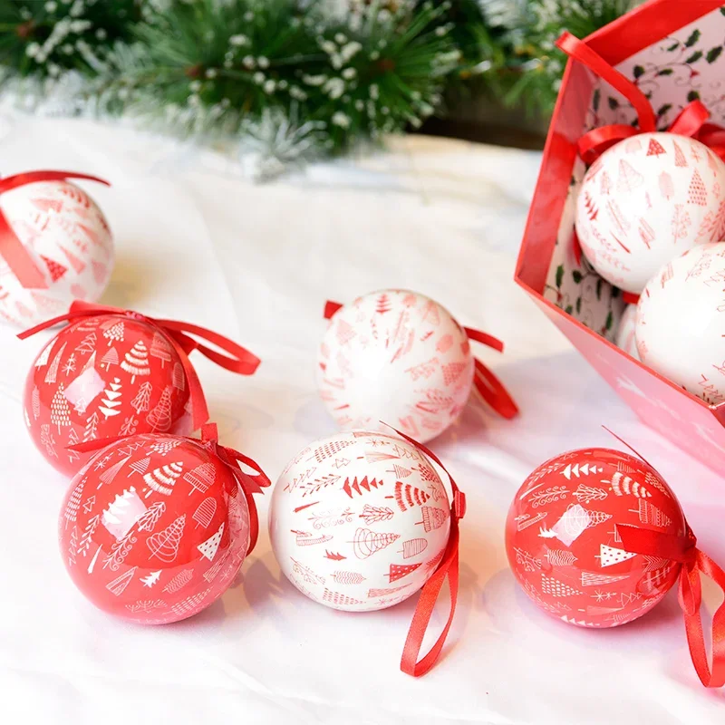 

Christmas tree decorations stickers Christmas ball color painted ball room wall decoration pendant ball 14 gift box
